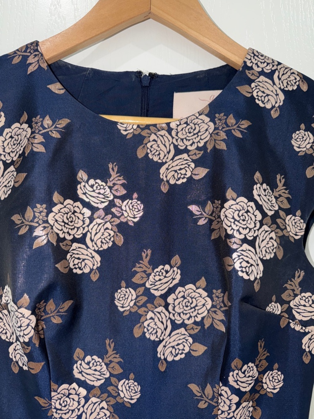 Gal Meets Glam Collection Jenny Wallpaper Rose Jacquard Fit and Flare Dress 2 - Picture 3 of 8